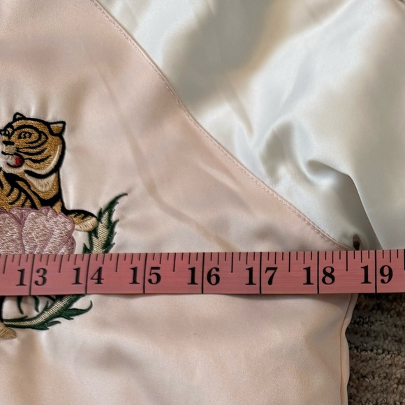 VTG Vans California Satin BomberJacket Tiger Floral Embroidery‎ Pink Womans SZ S - Picture 12 of 16